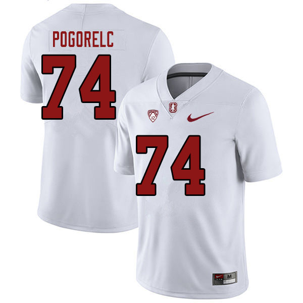 Men #74 James Pogorelc Stanford Cardinal College Football Jerseys Sale-White - Click Image to Close